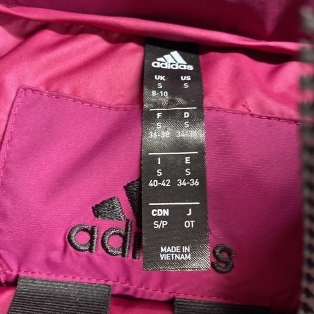 Adidas W down vest C.R. in power berry size small NWT - Picture 13 of 16